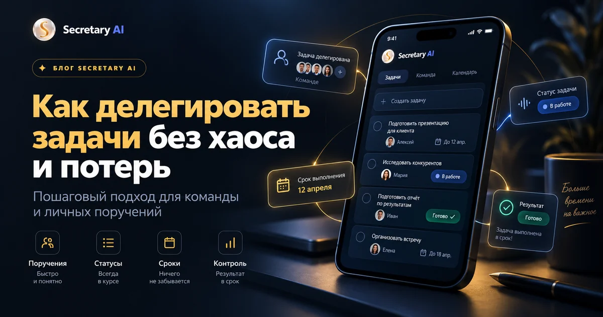 Делегируем задачи сотрудникам через секретаря